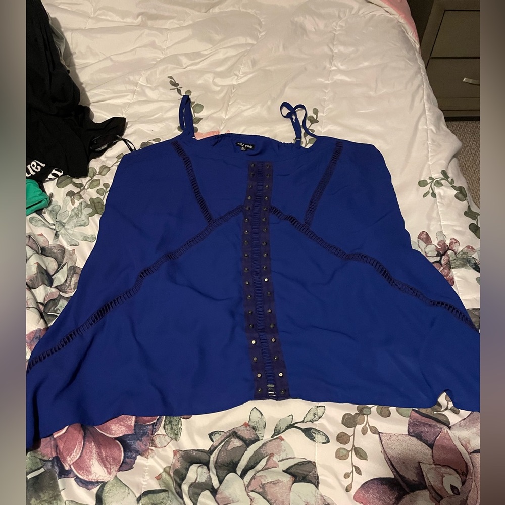 City chic. Size xxl. Royal blue shark hem top